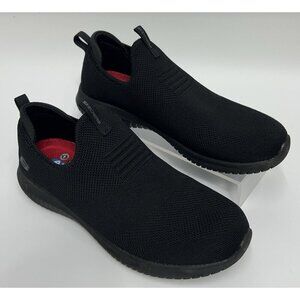 Skechers Work Shoes Womens 7.5 Black Slip On Slip Resistant Relaxed Fit 108034